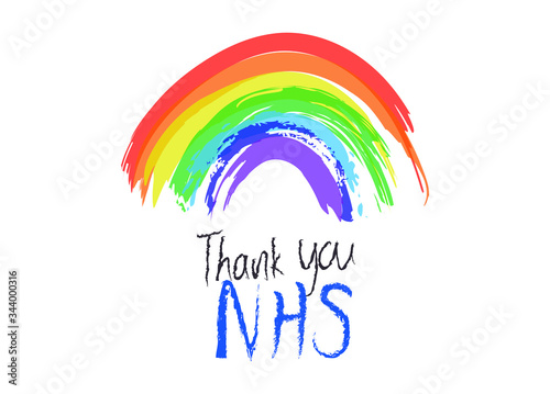 THANK YOU NHS rainbow vector - Coronavirus pandemic 2020