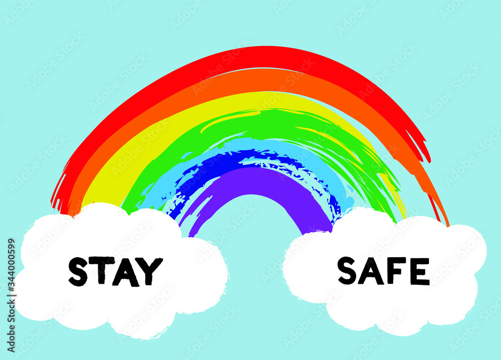 Fototapeta premium Stay safe rainbow vector