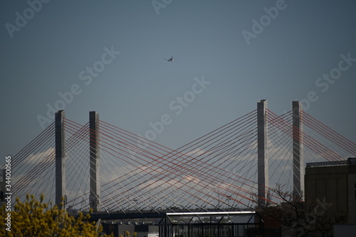 Kosciuszko bridge , airplane, Greenpoint photo