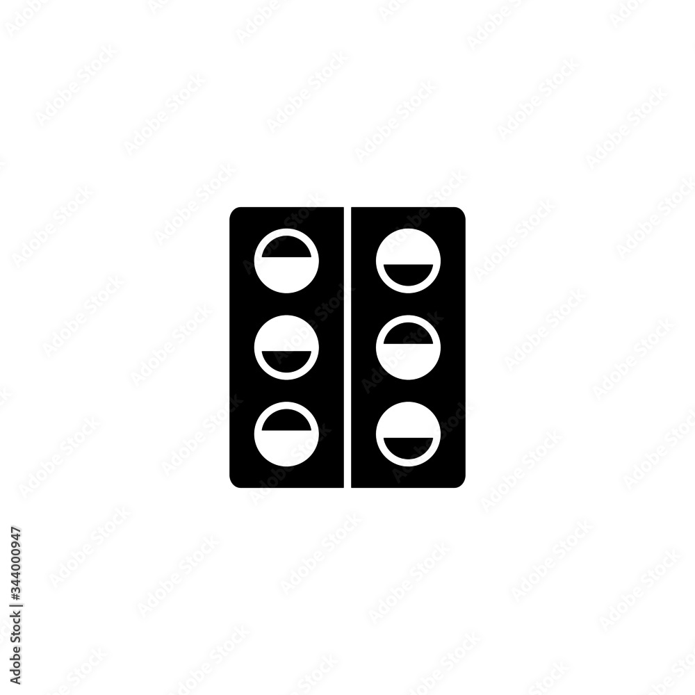 Medical strip icon in black flat shape design isolated on white background, icon illustration, eps 10 Medical strip icon in black flat shape design isolated on white background, icon illustration, eps 10