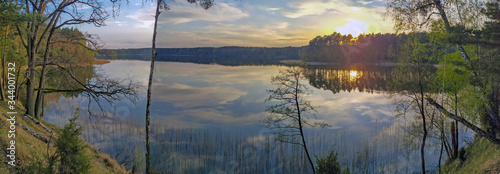 Drawa national park in Central Poland famous by its river streams and lakes