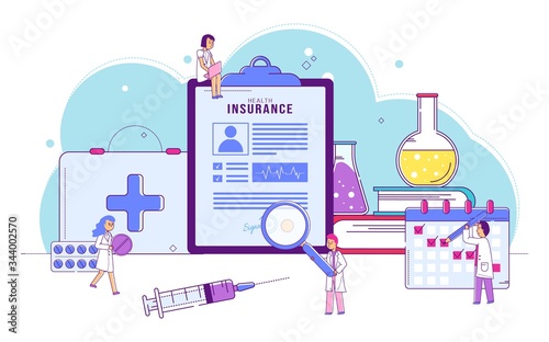 Pneumonia lungs disease, vector illustration. Respiratory organ illness, medical diagnosis, treatment by professional doctor. Virus prevention, characters care patient lungs, injections, fluorography.