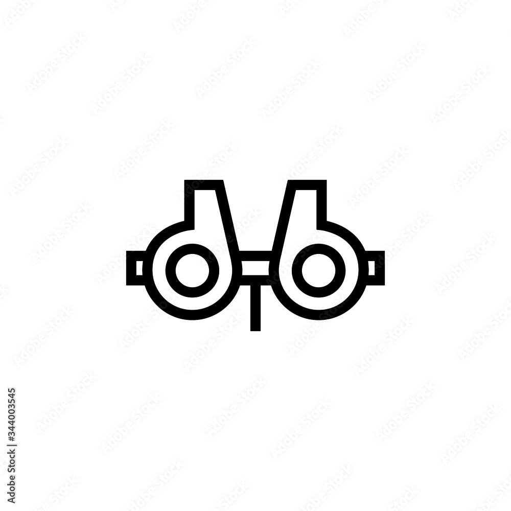Optometrist icon vector in linear, outline style isolated on white background, Vector icon eps 10 Optometrist icon vector in linear, outline style isolated on white background, Vector icon eps 10