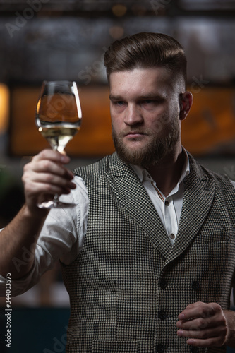  Sommelier guy with a glass 