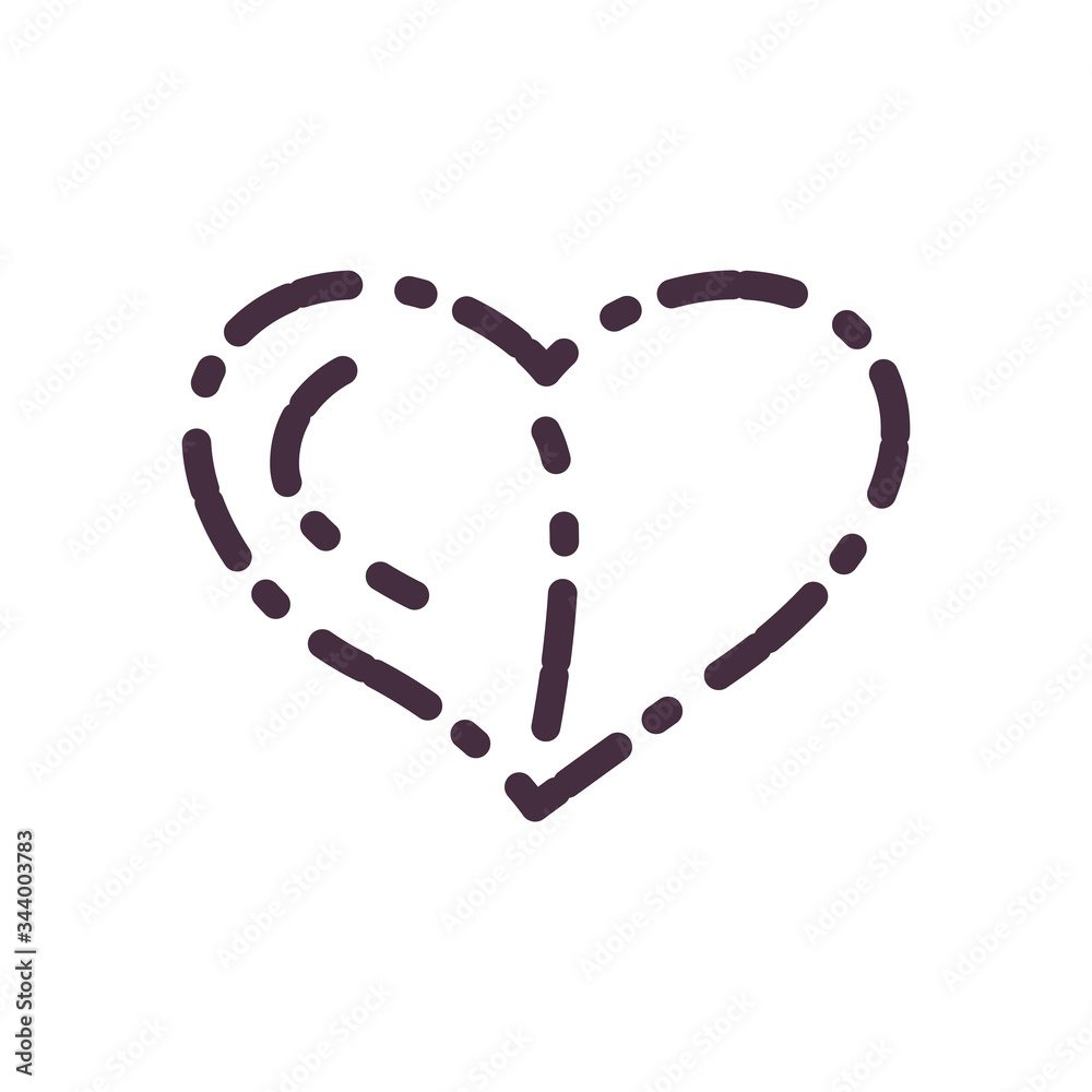 Striped heart line style icon vector design Striped heart line style icon vector design
