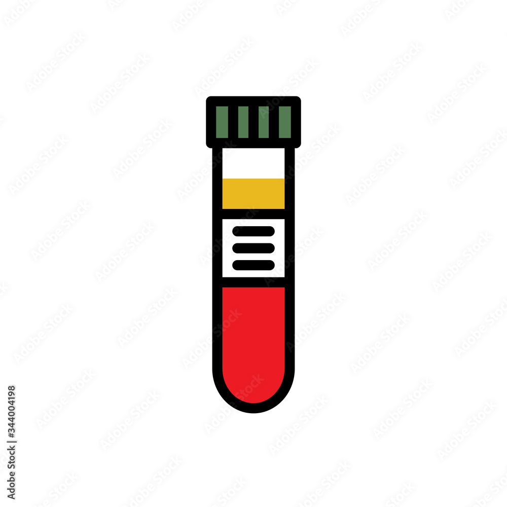blood test tube line icon, vector illustration blood test tube line icon, vector illustration