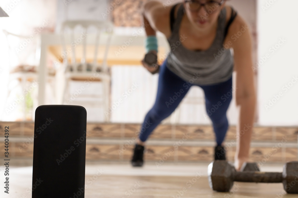 practice exercise at home confinement and sport concept practice exercise at home confinement and sport concept