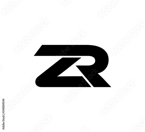 Tableau sur toile Initial 2 letter Logo Modern Simple Black ZR