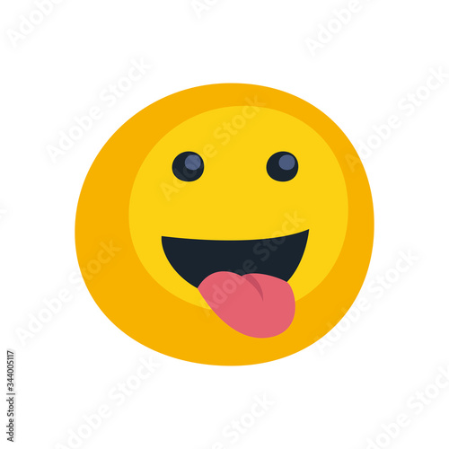 Happy emoji face flat style icon vector design