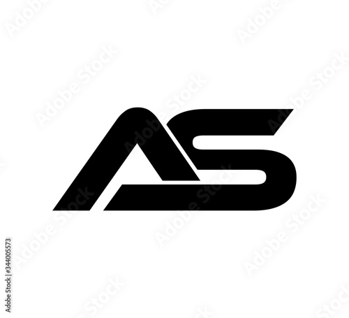 Initial 2 letter Logo Modern Simple Black AS