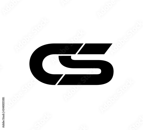 Initial 2 letter Logo Modern Simple Black CS