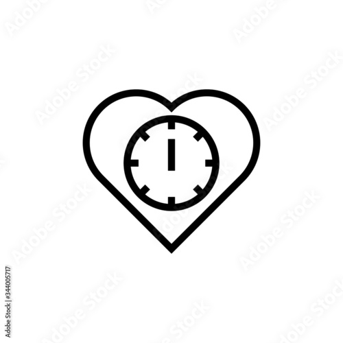 Blood pressure vector icon in linear, outline style, isolated on white background