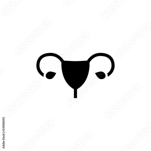 Gynecology icon vector in black flat design icon, isolated on white background