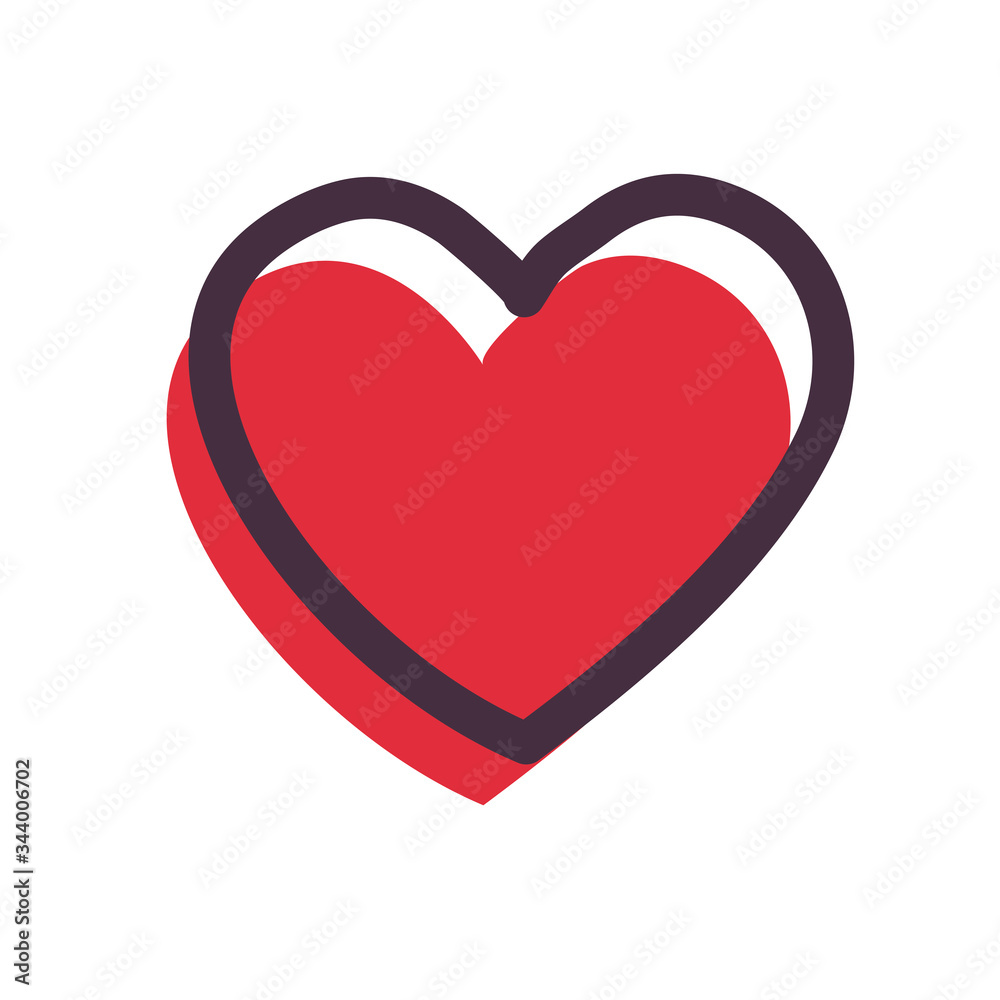 Heart flat style icon vector design Heart flat style icon vector design