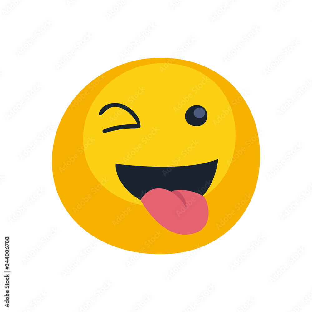 wink emoji face flat style icon vector design wink emoji face flat style icon vector design