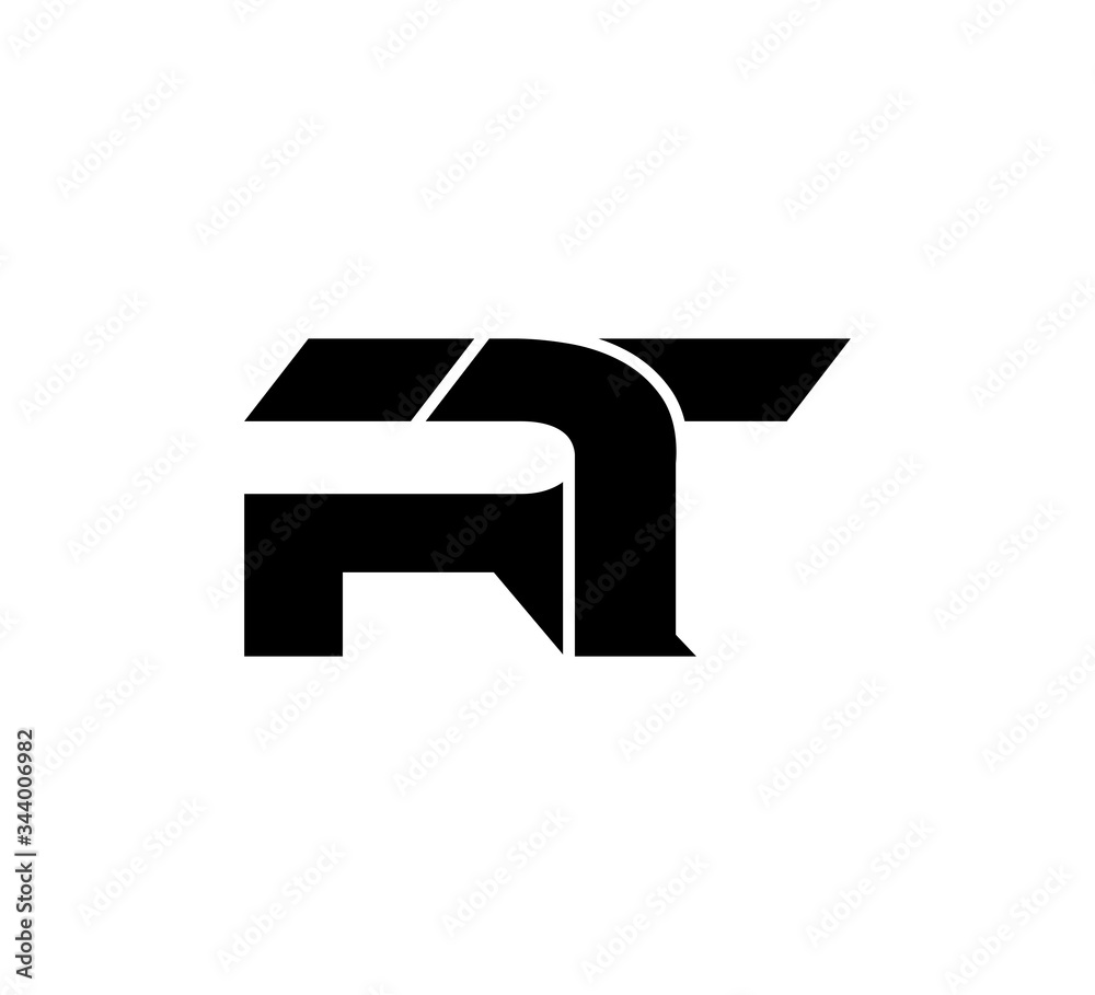 Initial 2 letter Logo Modern Simple Black RT Initial 2 letter Logo Modern Simple Black RT