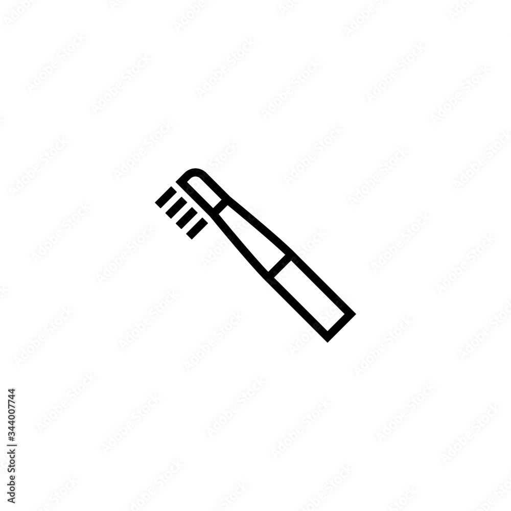 Electric toothbrush vector icon in linear, outline style isolated on white background Electric toothbrush vector icon in linear, outline style isolated on white background
