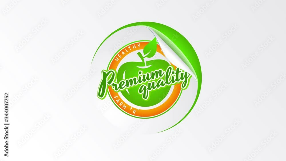 Bouncing Combined With Inertial Slide Of Impressive Circled Design For Natural Sustainable Food Product Binding Off Like A Sticker From A Green Space