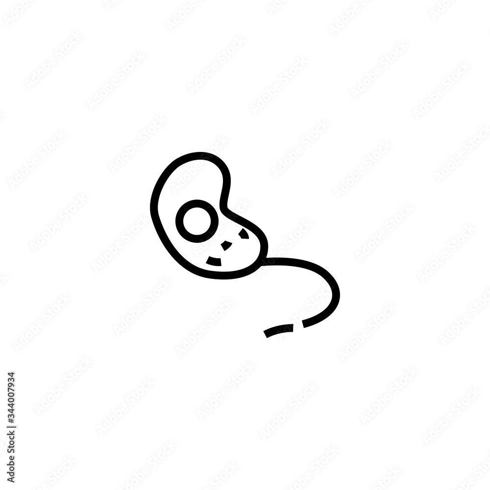 Microbe vector icon in linear, outline style isolated on white background Microbe vector icon in linear, outline style isolated on white background