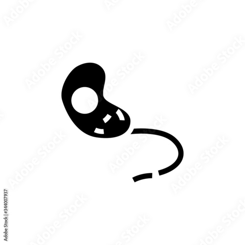 Microbe vector icon  in black flat shape design isolated on white background