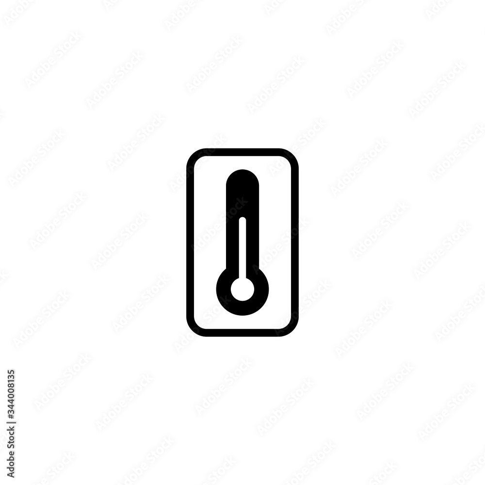 Mercury thermometer degrees vector icon in black flat shape design isolated on white background Mercury thermometer degrees vector icon in black flat shape design isolated on white background