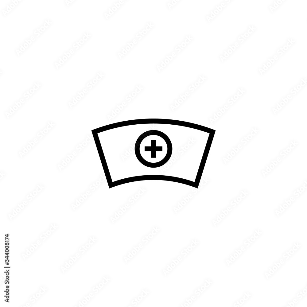 Nurse cross icon vector in linear, outline style isolated on white background Nurse cross icon vector in linear, outline style isolated on white background