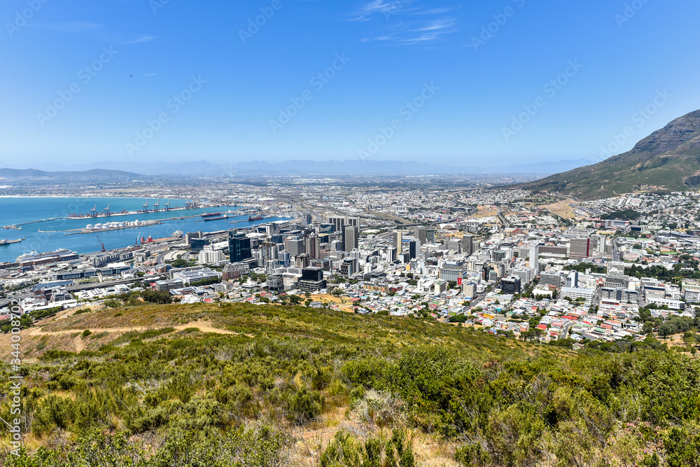 Aerial View of Cape Town Downtown, Western Cape, South Africa