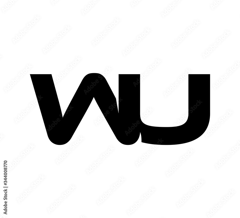 Initial 2 letter Logo Modern Simple Black WU Initial 2 letter Logo Modern Simple Black WU