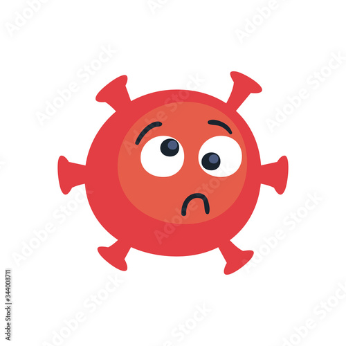 crazy emoji covid 19 virus flat style icon vector design