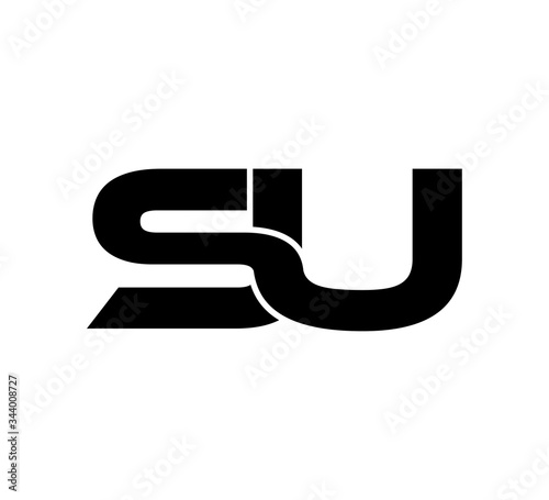 Initial 2 letter Logo Modern Simple Black SU
