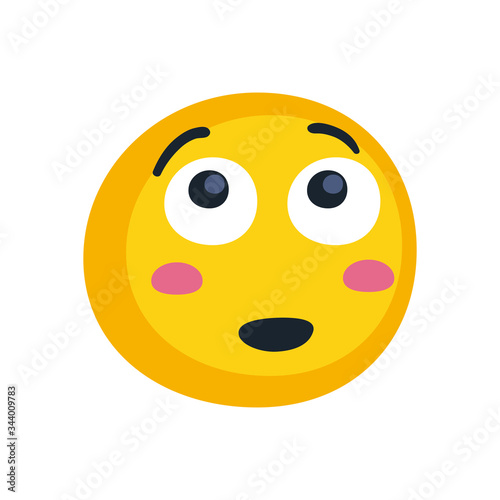 blush emoji face flat style icon vector design