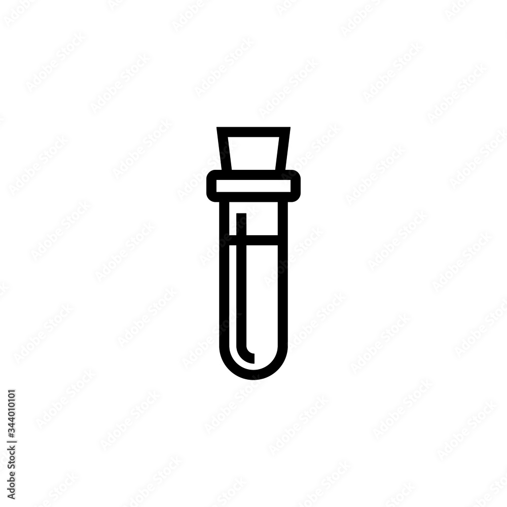 Blood sample vector icon in linear, outline style isolated on white background Blood sample vector icon in linear, outline style isolated on white background