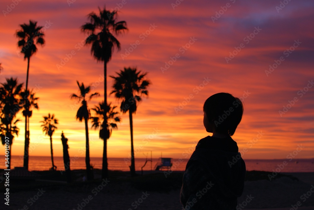 silhouette of a kid