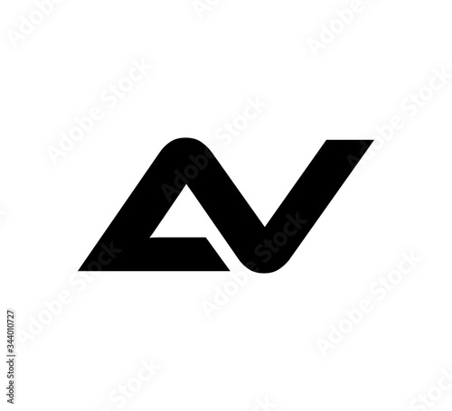 Initial 2 letter Logo Modern Simple Black AV