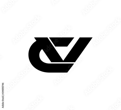 Initial 2 letter Logo Modern Simple Black CV
