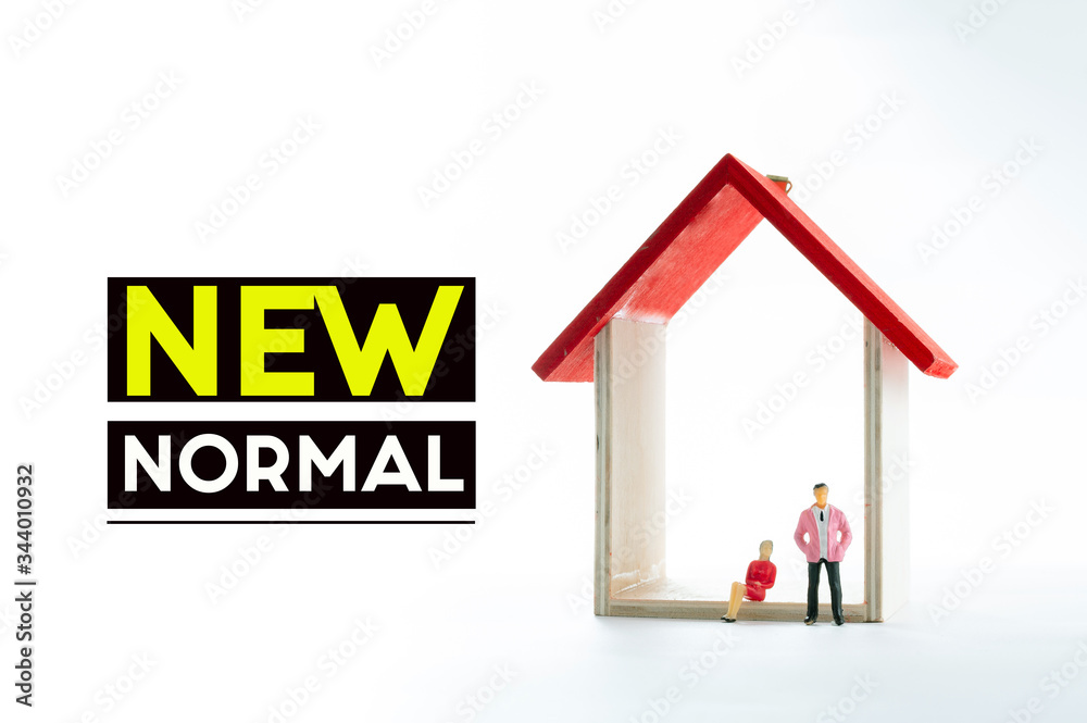 NEW NORMAL conceptual miniature people photography – a couple stay at home doing self-quarantine to avoid coronavirus NEW NORMAL conceptual miniature people photography – a couple stay at home doing self-quarantine to avoid coronavirus