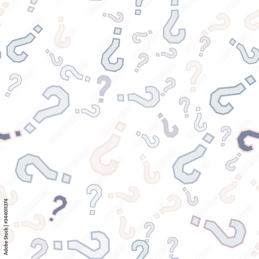 Quiz seamless pattern. Question marks, doubt, faq