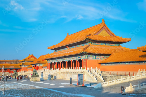 Taihemen (Gate of Supreme Harmony) is the largest palace gate in Forbidden City in Beijing, China