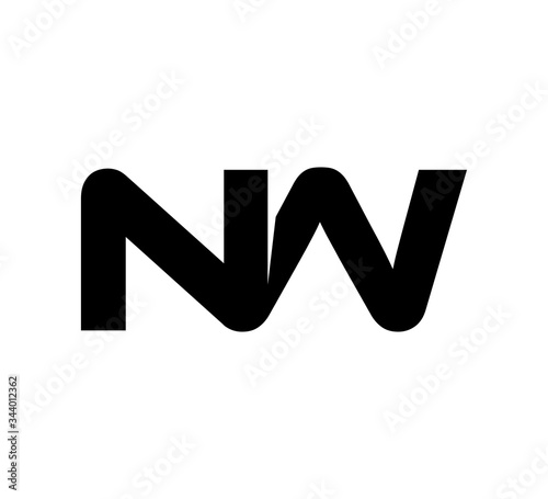 Initial 2 letter Logo Modern Simple Black NW