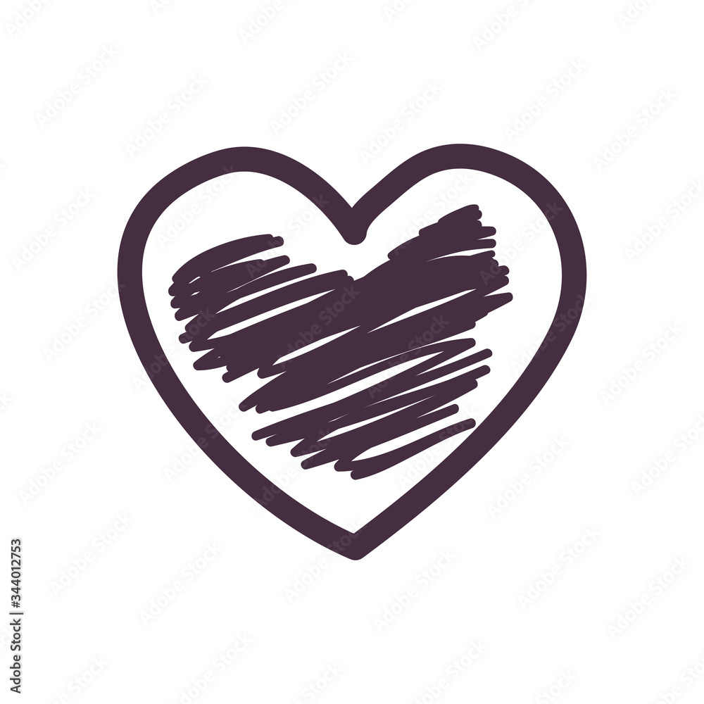Striped heart line style icon vector design Striped heart line style icon vector design