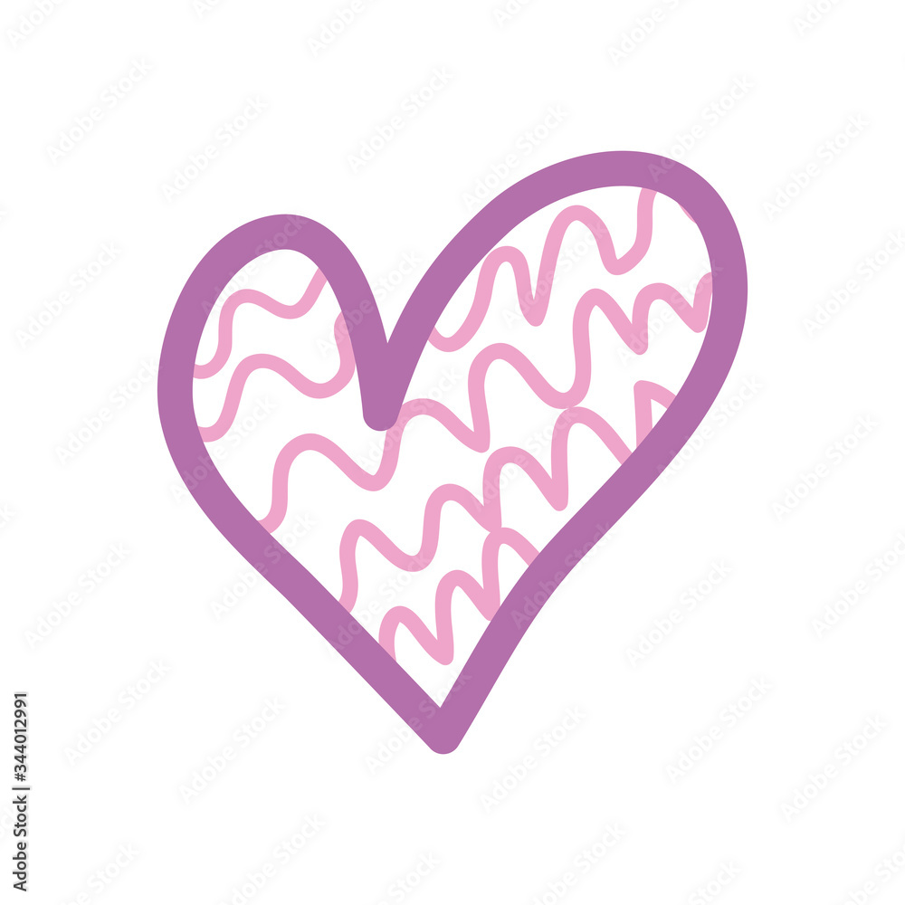 Striped heart flat style icon vector design Striped heart flat style icon vector design