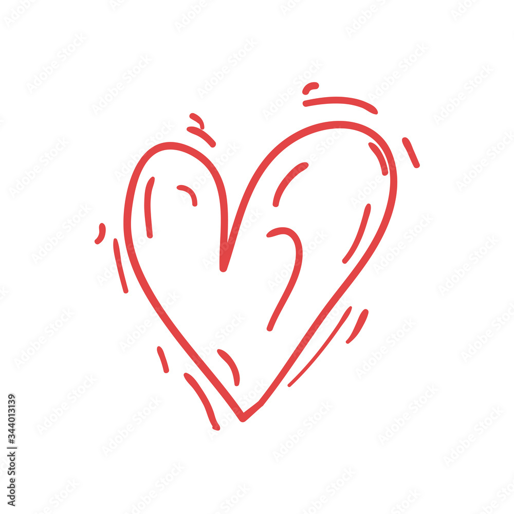 Striped heart flat style icon vector design Striped heart flat style icon vector design