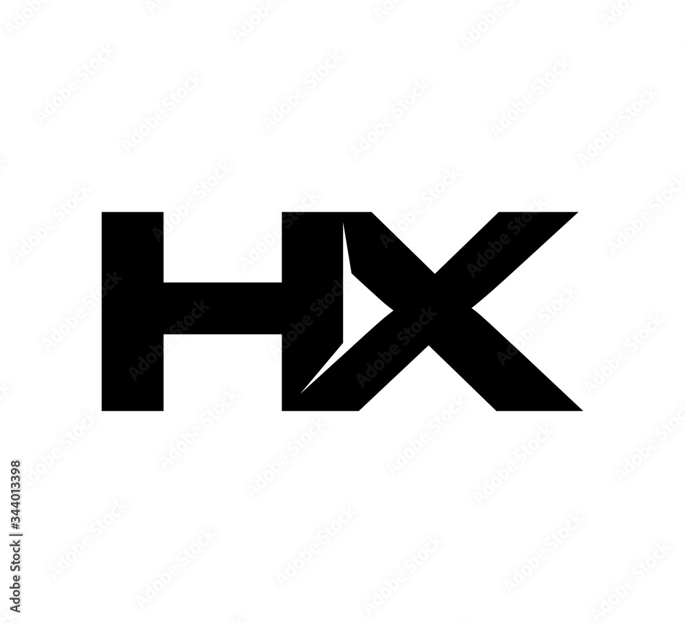 Initial 2 letter Logo Modern Simple Black HX