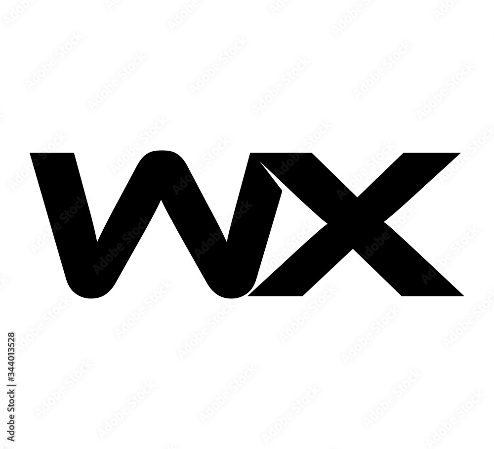 Initial 2 letter Logo Modern Simple Black WX Initial 2 letter Logo Modern Simple Black WX