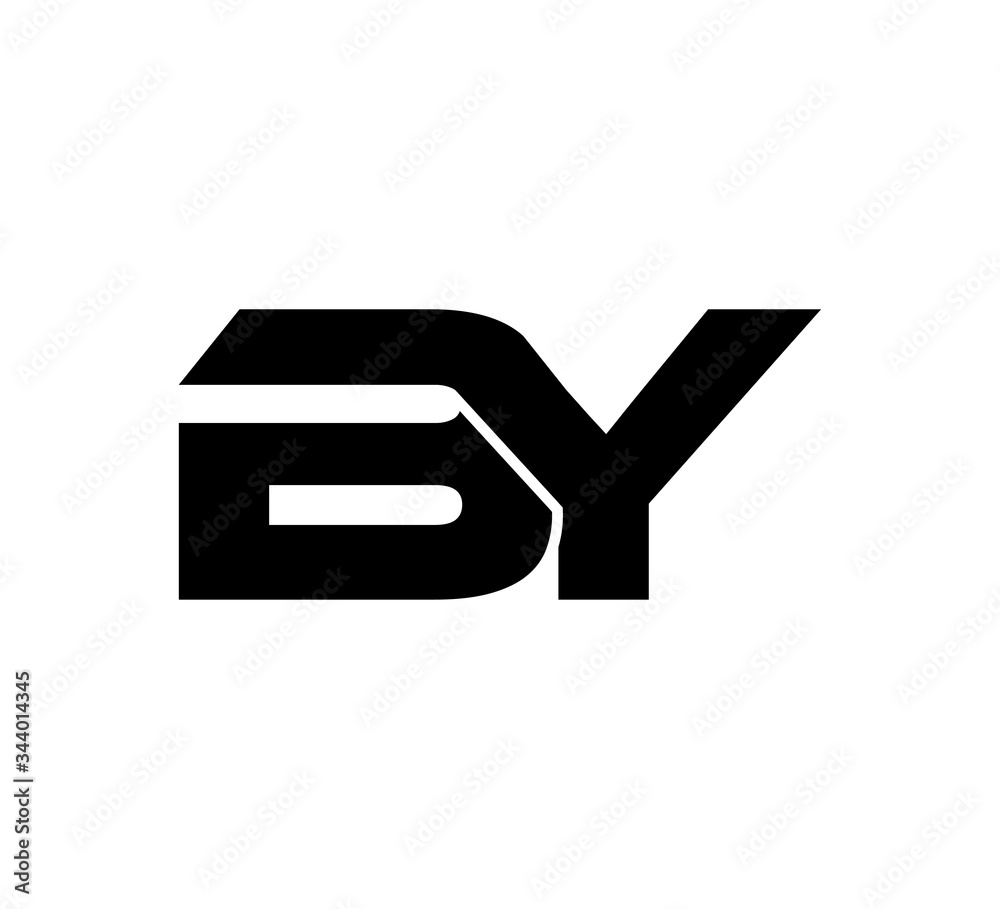 Initial 2 letter Logo Modern Simple Black BY Initial 2 letter Logo Modern Simple Black BY