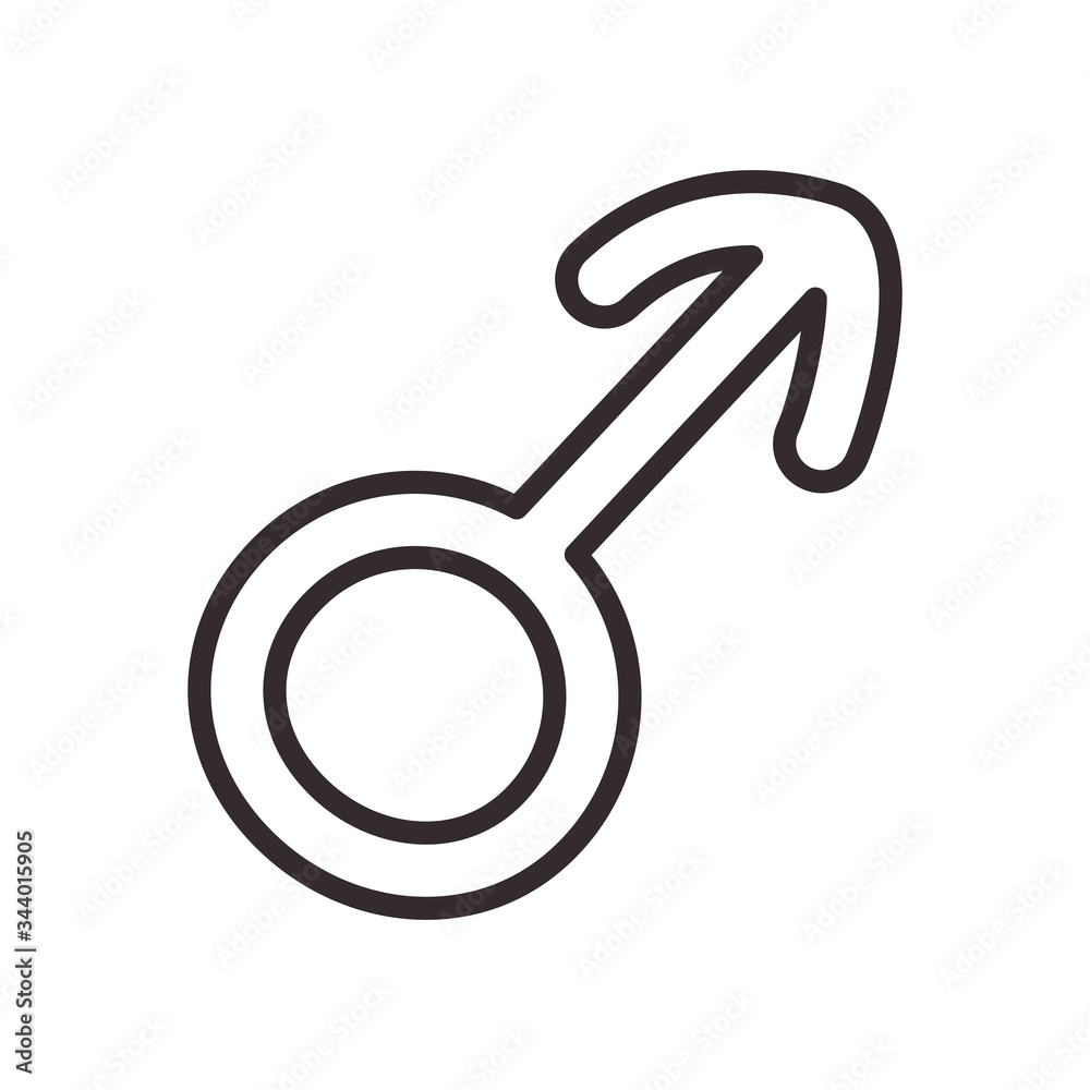 Male gender line style icon vector design Male gender line style icon vector design
