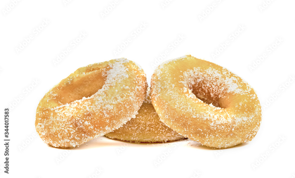 sugar ring donut isolated on white background