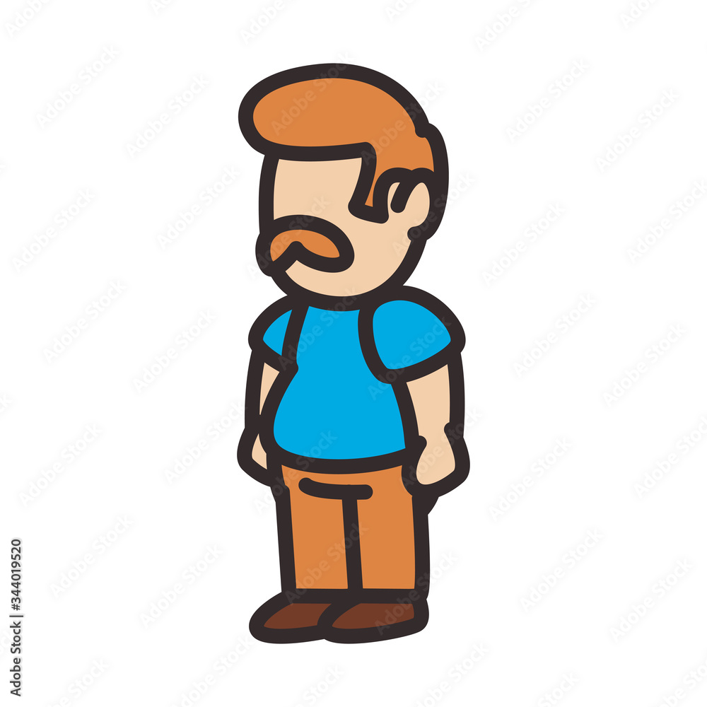 Avatar man with mustache flat style icon vector design Avatar man with mustache flat style icon vector design