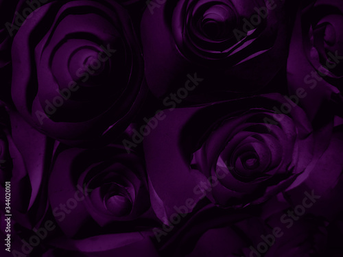Beautiful abstract color blue and purple flowers on black background and purple graphic pink flower frame and pink leaves texture  purple background  colorful graphics banner  purple leaves 