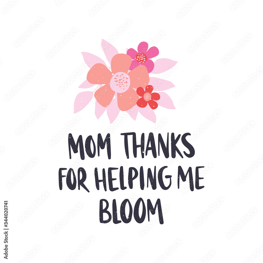 Vector hand drawn lettering quote. Mother's day holiday greeting card template